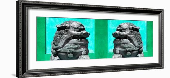 China 10MKm2 Collection - Asian Sculpture with two Lions-Philippe Hugonnard-Framed Photographic Print