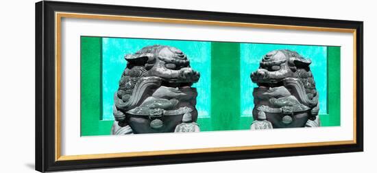 China 10MKm2 Collection - Asian Sculpture with two Lions-Philippe Hugonnard-Framed Photographic Print