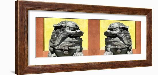 China 10MKm2 Collection - Asian Sculpture with two Lions-Philippe Hugonnard-Framed Photographic Print