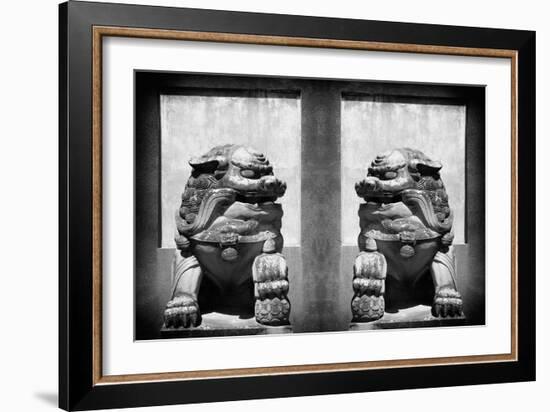 China 10MKm2 Collection - Asian Sculpture with two Lions-Philippe Hugonnard-Framed Photographic Print