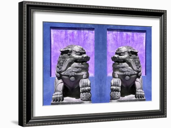 China 10MKm2 Collection - Asian Sculpture with two Lions-Philippe Hugonnard-Framed Photographic Print