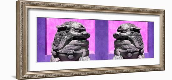 China 10MKm2 Collection - Asian Sculpture with two Lions-Philippe Hugonnard-Framed Photographic Print