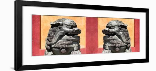 China 10MKm2 Collection - Asian Sculpture with two Lions-Philippe Hugonnard-Framed Photographic Print