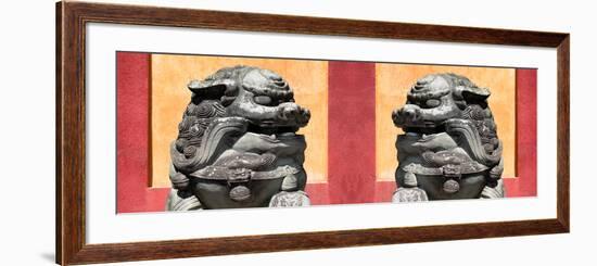 China 10MKm2 Collection - Asian Sculpture with two Lions-Philippe Hugonnard-Framed Photographic Print