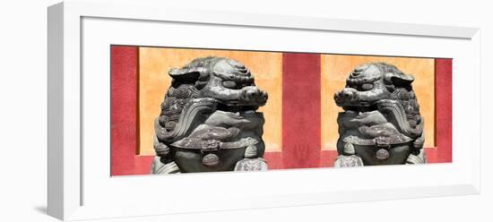 China 10MKm2 Collection - Asian Sculpture with two Lions-Philippe Hugonnard-Framed Photographic Print