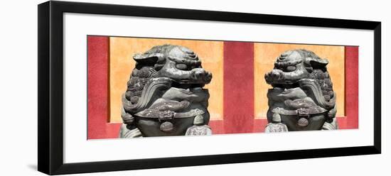 China 10MKm2 Collection - Asian Sculpture with two Lions-Philippe Hugonnard-Framed Photographic Print