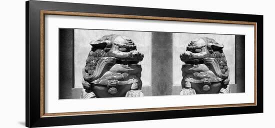 China 10MKm2 Collection - Asian Sculpture with two Lions-Philippe Hugonnard-Framed Photographic Print