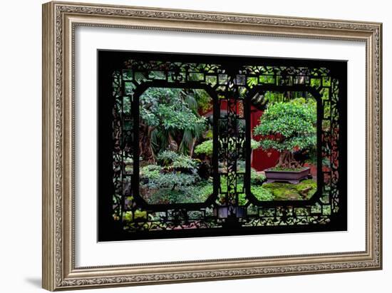 China 10MKm2 Collection - Asian Window - Bonsai Trees-Philippe Hugonnard-Framed Photographic Print