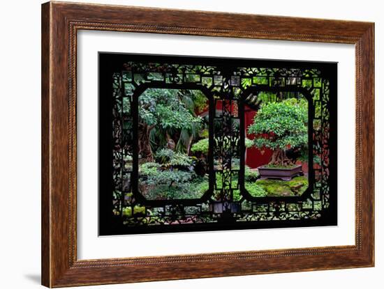 China 10MKm2 Collection - Asian Window - Bonsai Trees-Philippe Hugonnard-Framed Photographic Print