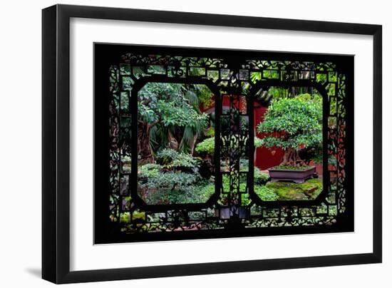 China 10MKm2 Collection - Asian Window - Bonsai Trees-Philippe Hugonnard-Framed Photographic Print