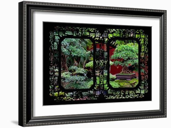 China 10MKm2 Collection - Asian Window - Bonsai Trees-Philippe Hugonnard-Framed Photographic Print