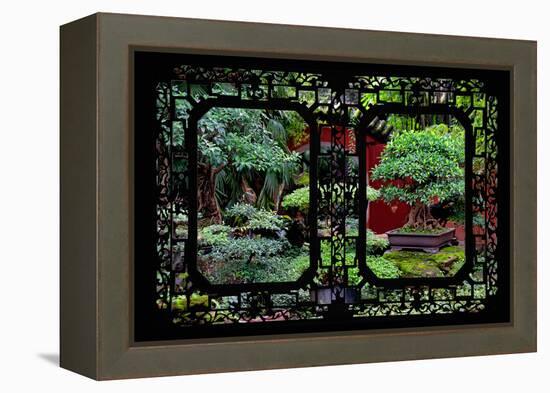 China 10MKm2 Collection - Asian Window - Bonsai Trees-Philippe Hugonnard-Framed Premier Image Canvas