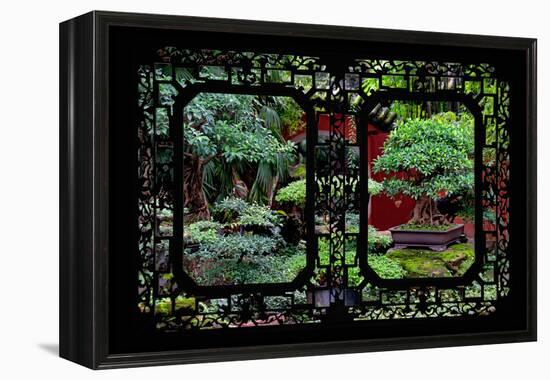 China 10MKm2 Collection - Asian Window - Bonsai Trees-Philippe Hugonnard-Framed Premier Image Canvas