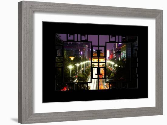 China 10MKm2 Collection - Asian Window - City Night Xi'an-Philippe Hugonnard-Framed Photographic Print