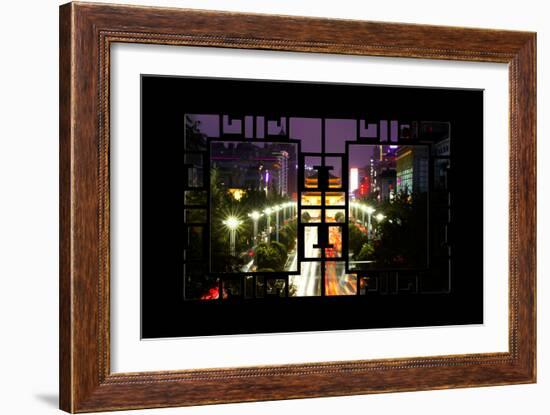 China 10MKm2 Collection - Asian Window - City Night Xi'an-Philippe Hugonnard-Framed Photographic Print