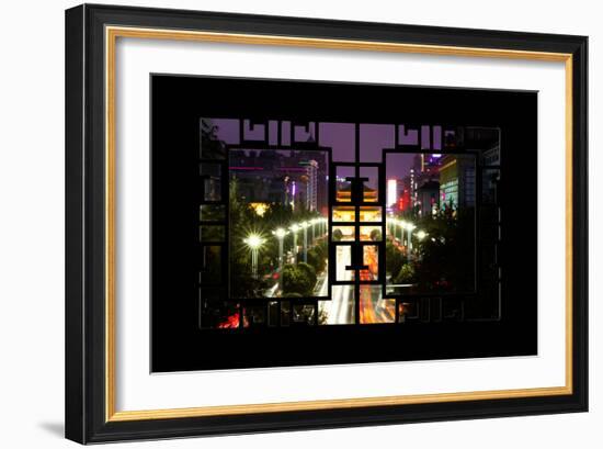 China 10MKm2 Collection - Asian Window - City Night Xi'an-Philippe Hugonnard-Framed Photographic Print