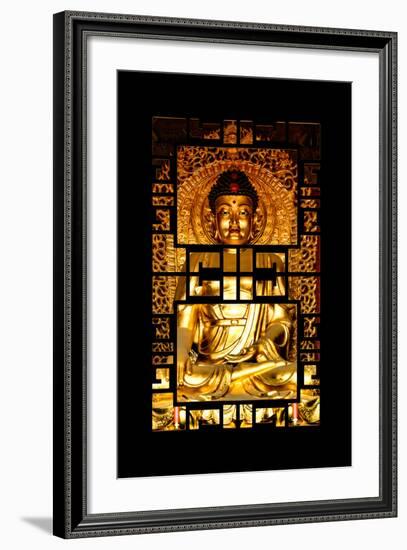 China 10MKm2 Collection - Asian Window - Gold Buddha-Philippe Hugonnard-Framed Photographic Print