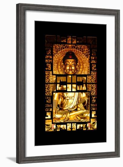 China 10MKm2 Collection - Asian Window - Gold Buddha-Philippe Hugonnard-Framed Photographic Print