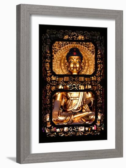 China 10MKm2 Collection - Asian Window - Gold Buddha-Philippe Hugonnard-Framed Photographic Print