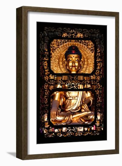 China 10MKm2 Collection - Asian Window - Gold Buddha-Philippe Hugonnard-Framed Photographic Print