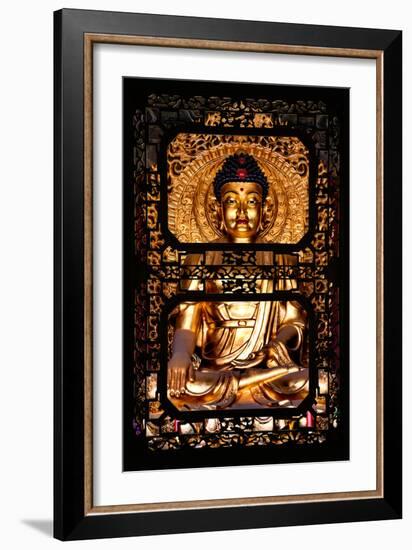 China 10MKm2 Collection - Asian Window - Gold Buddha-Philippe Hugonnard-Framed Photographic Print