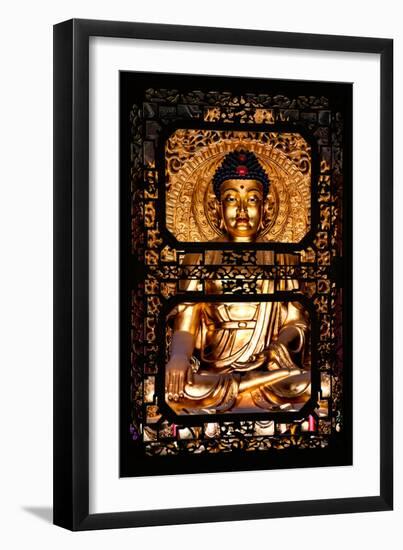 China 10MKm2 Collection - Asian Window - Gold Buddha-Philippe Hugonnard-Framed Photographic Print