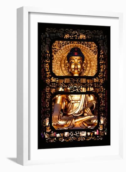 China 10MKm2 Collection - Asian Window - Gold Buddha-Philippe Hugonnard-Framed Photographic Print