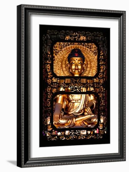 China 10MKm2 Collection - Asian Window - Gold Buddha-Philippe Hugonnard-Framed Photographic Print