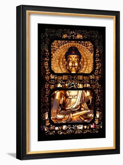 China 10MKm2 Collection - Asian Window - Gold Buddha-Philippe Hugonnard-Framed Photographic Print