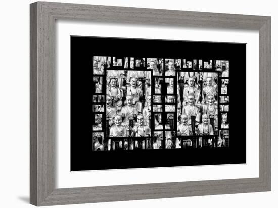 China 10MKm2 Collection - Asian Window - Gold Buddhist Statues in Longhua Temple-Philippe Hugonnard-Framed Photographic Print