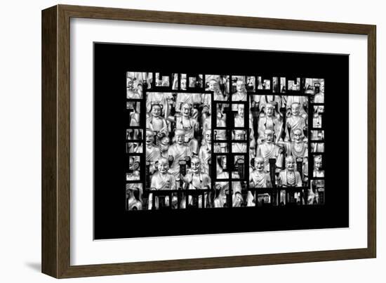 China 10MKm2 Collection - Asian Window - Gold Buddhist Statues in Longhua Temple-Philippe Hugonnard-Framed Photographic Print