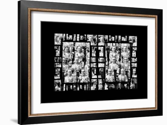 China 10MKm2 Collection - Asian Window - Gold Buddhist Statues in Longhua Temple-Philippe Hugonnard-Framed Photographic Print