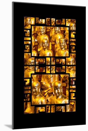 China 10MKm2 Collection - Asian Window - Gold Buddhist Statues in Longhua Temple-Philippe Hugonnard-Mounted Photographic Print