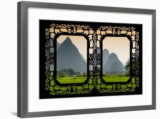 China 10MKm2 Collection - Asian Window - Karst Moutains in Yangshuo-Philippe Hugonnard-Framed Photographic Print