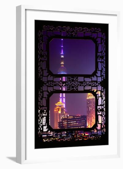 China 10MKm2 Collection - Asian Window - Oriental Pearl Tower at Night - Shanghai-Philippe Hugonnard-Framed Photographic Print