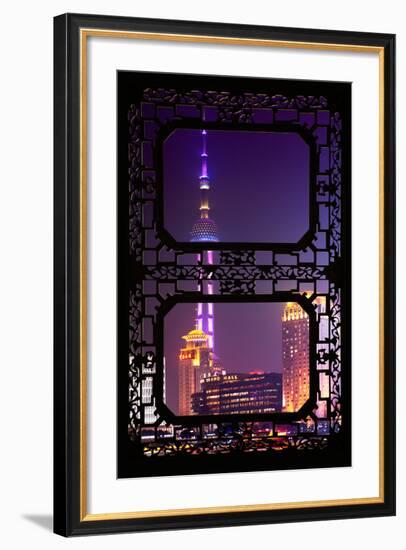 China 10MKm2 Collection - Asian Window - Oriental Pearl Tower at Night - Shanghai-Philippe Hugonnard-Framed Photographic Print