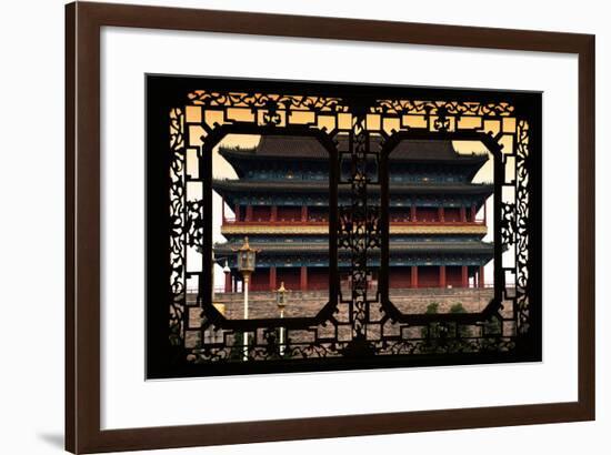 China 10MKm2 Collection - Asian Window - Qianmen Beijing-Philippe Hugonnard-Framed Photographic Print