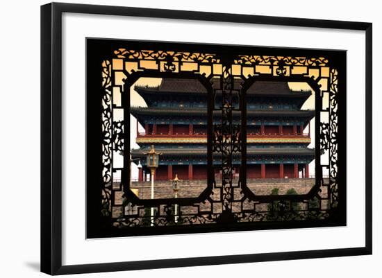 China 10MKm2 Collection - Asian Window - Qianmen Beijing-Philippe Hugonnard-Framed Photographic Print