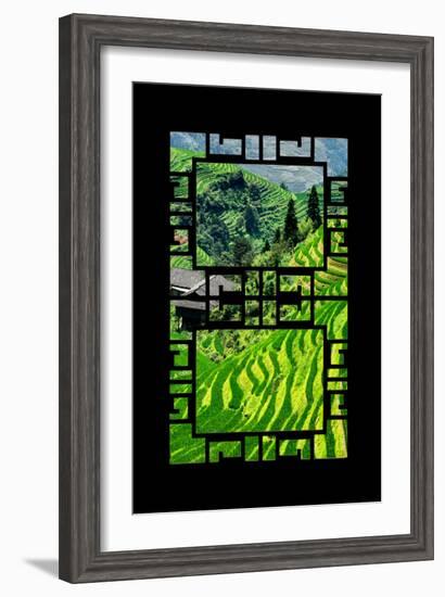 China 10MKm2 Collection - Asian Window - Rice Terraces - Longsheng Ping'an - Guangxi-Philippe Hugonnard-Framed Photographic Print