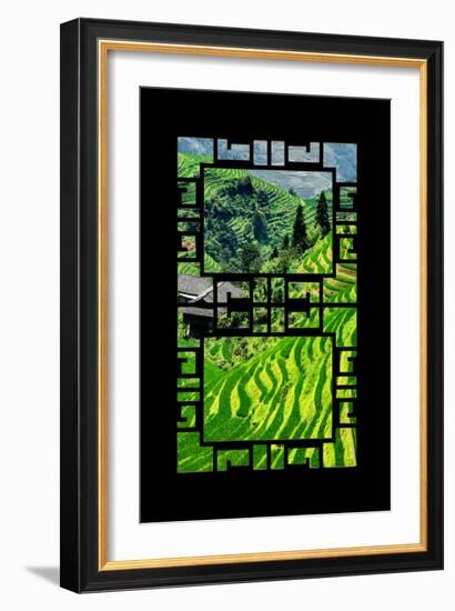 China 10MKm2 Collection - Asian Window - Rice Terraces - Longsheng Ping'an - Guangxi-Philippe Hugonnard-Framed Photographic Print