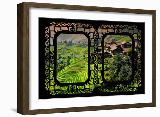 China 10MKm2 Collection - Asian Window - Rice Terraces - Longsheng Ping'an - Guangxi-Philippe Hugonnard-Framed Photographic Print