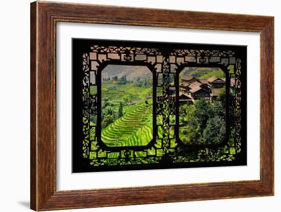 China 10MKm2 Collection - Asian Window - Rice Terraces - Longsheng Ping'an - Guangxi-Philippe Hugonnard-Framed Photographic Print