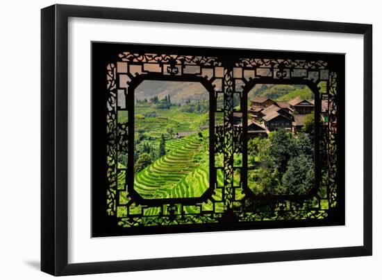 China 10MKm2 Collection - Asian Window - Rice Terraces - Longsheng Ping'an - Guangxi-Philippe Hugonnard-Framed Photographic Print