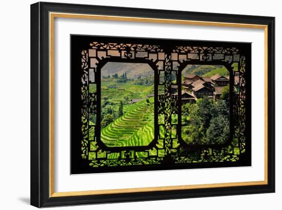 China 10MKm2 Collection - Asian Window - Rice Terraces - Longsheng Ping'an - Guangxi-Philippe Hugonnard-Framed Photographic Print