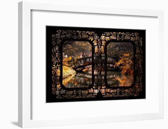 China 10MKm2 Collection - Asian Window - Romantic Bridge in Autumn-Philippe Hugonnard-Framed Photographic Print