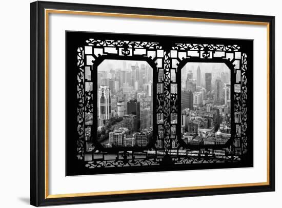 China 10MKm2 Collection - Asian Window - Shanghai View-Philippe Hugonnard-Framed Photographic Print