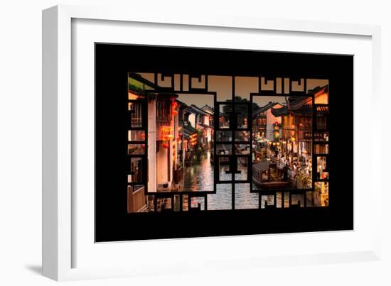 China 10MKm2 Collection - Asian Window - Shantang water Town - Suzhou-Philippe Hugonnard-Framed Photographic Print