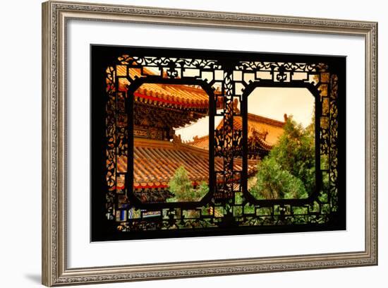 China 10MKm2 Collection - Asian Window - Summer Palace Architecture at Sunset-Philippe Hugonnard-Framed Photographic Print