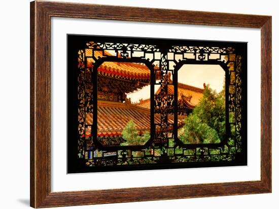 China 10MKm2 Collection - Asian Window - Summer Palace Architecture at Sunset-Philippe Hugonnard-Framed Photographic Print