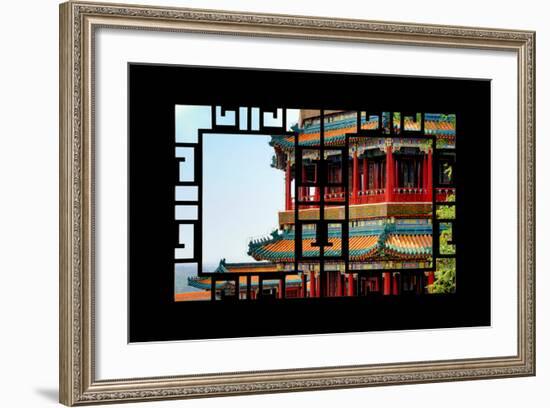 China 10MKm2 Collection - Asian Window - Summer Palace Architecture-Philippe Hugonnard-Framed Photographic Print